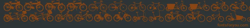 Czcionka Bikes – brązowe czcionki na czarnym tle