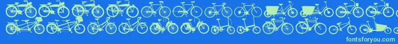 フォントBikes – 青い背景に緑のフォント