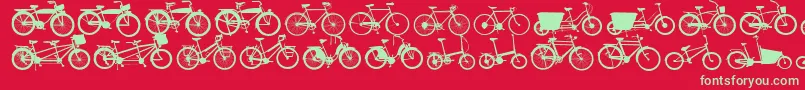 フォントBikes – 赤い背景に緑の文字