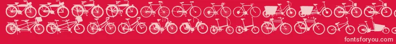 Bikes Font – Pink Fonts on Red Background