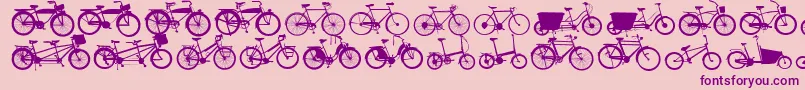 Bikes-fontti – violetit fontit vaaleanpunaisella taustalla