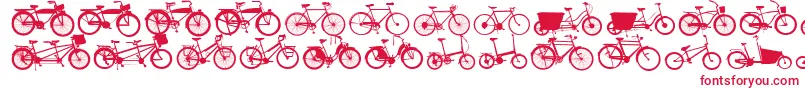 Bikes Font – Red Fonts on White Background