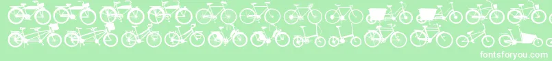 フォントBikes – 緑の背景に白い文字