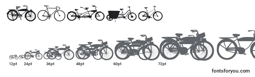Größen der Schriftart Bikes