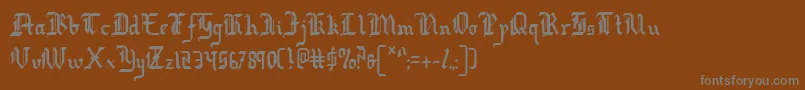 フォントRedcoatCondensed – 茶色の背景に灰色の文字