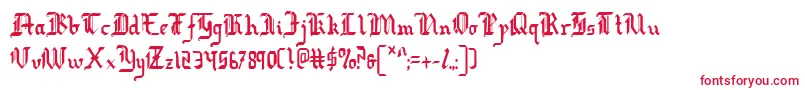 RedcoatCondensed-Schriftart – Rote Schriften auf weißem Hintergrund