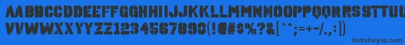 OctinspraypaintablRegular Font – Black Fonts on Blue Background