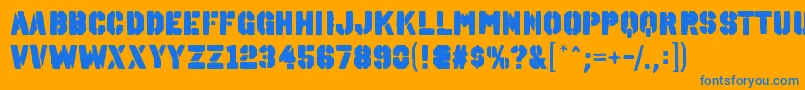 OctinspraypaintablRegular Font – Blue Fonts on Orange Background