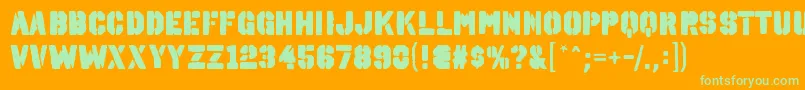 OctinspraypaintablRegular Font – Green Fonts on Orange Background