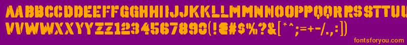 OctinspraypaintablRegular Font – Orange Fonts on Purple Background