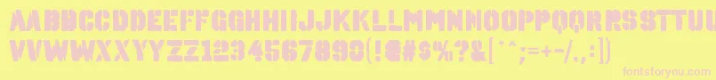OctinspraypaintablRegular Font – Pink Fonts on Yellow Background