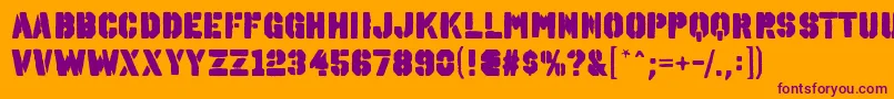 OctinspraypaintablRegular Font – Purple Fonts on Orange Background