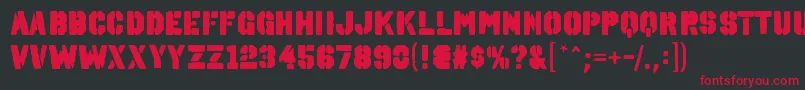 OctinspraypaintablRegular Font – Red Fonts on Black Background