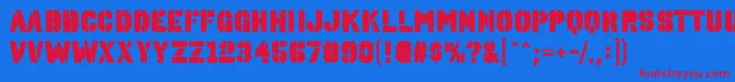 OctinspraypaintablRegular Font – Red Fonts on Blue Background
