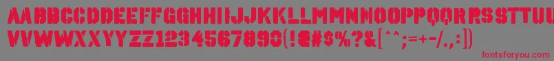 OctinspraypaintablRegular Font – Red Fonts on Gray Background