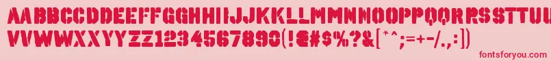 OctinspraypaintablRegular Font – Red Fonts on Pink Background