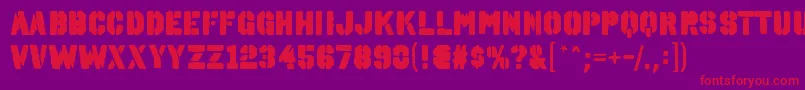 OctinspraypaintablRegular Font – Red Fonts on Purple Background