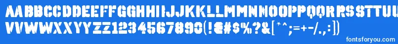 Шрифт OctinspraypaintablRegular – белые шрифты на синем фоне