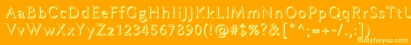 Fonte LinbiolinumAw – fontes amarelas em um fundo laranja