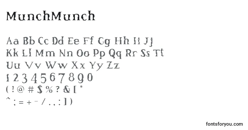 Schriftart MunchMunch – Alphabet, Zahlen, spezielle Symbole