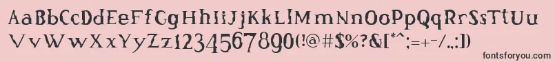 MunchMunch-Schriftart – Schwarze Schriften auf rosa Hintergrund