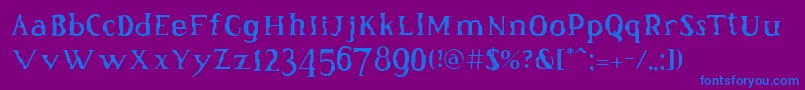 MunchMunch Font – Blue Fonts on Purple Background