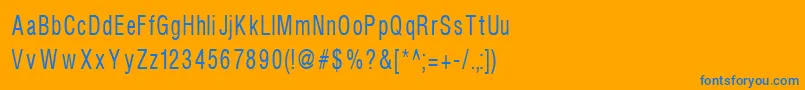 Weitere Informationen zur Helvcondenced80-Schriftart Helvcondenced80-Schriftart – Blaue Schriften auf orangefarbenem Hintergrund