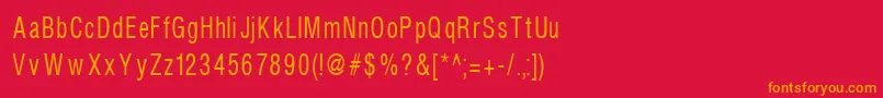 Шрифт Helvcondenced80 – оранжевые шрифты на красном фоне