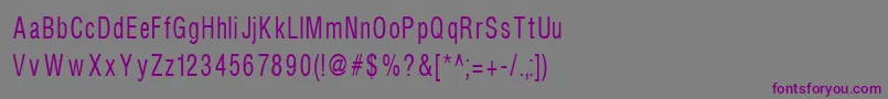 Czcionka Helvcondenced80 – fioletowe czcionki na szarym tle