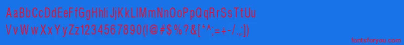 Helvcondenced80-fontti – punaiset fontit sinisellä taustalla