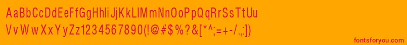 Helvcondenced80-Schriftart – Rote Schriften auf orangefarbenem Hintergrund