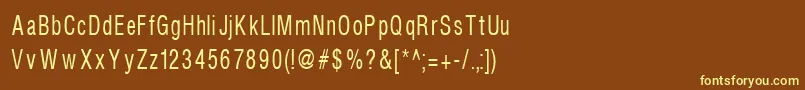 Fonte Helvcondenced80 – fontes amarelas em um fundo marrom