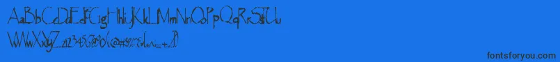 Шрифт Majorearthquake – чёрные шрифты на синем фоне