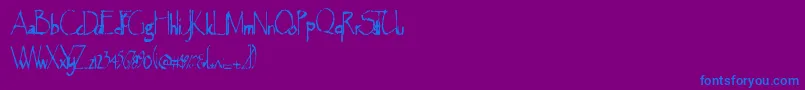 フォントMajorearthquake – 紫色の背景に青い文字