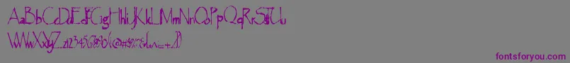 フォントMajorearthquake – 紫色のフォント、灰色の背景
