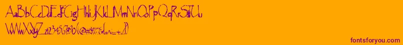Шрифт Majorearthquake – фиолетовые шрифты на оранжевом фоне