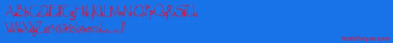 フォントMajorearthquake – 赤い文字の青い背景