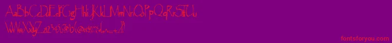 Majorearthquake-Schriftart – Rote Schriften auf violettem Hintergrund