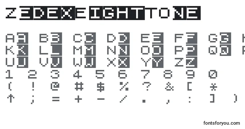 A fonte ZedexEightTOne – alfabeto, números, caracteres especiais