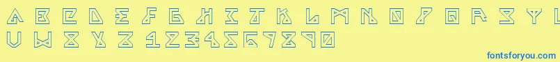 AlphaOutline Font – Blue Fonts on Yellow Background