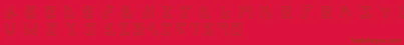 フォントAlphaOutline – 赤い背景に茶色の文字