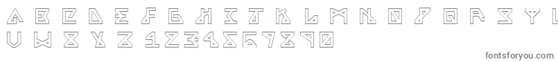 AlphaOutline-fontti – harmaat kirjasimet valkoisella taustalla