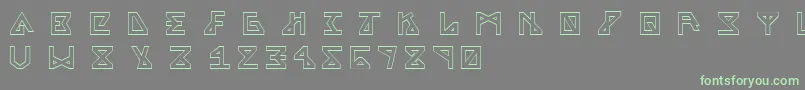 フォントAlphaOutline – 灰色の背景に緑のフォント