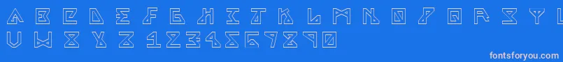 フォントAlphaOutline – ピンクの文字、青い背景