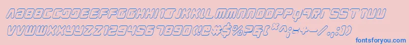 Youngtechs3Di Font – Blue Fonts on Pink Background