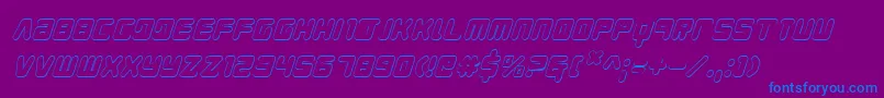 Youngtechs3Di Font – Blue Fonts on Purple Background