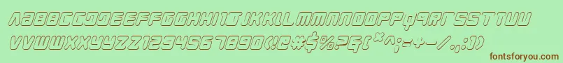 Youngtechs3Di-fontti – ruskeat fontit vihreällä taustalla