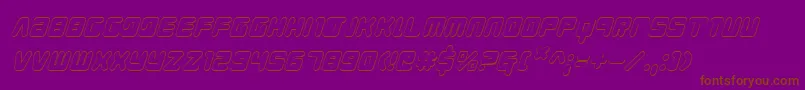 フォントYoungtechs3Di – 紫色の背景に茶色のフォント