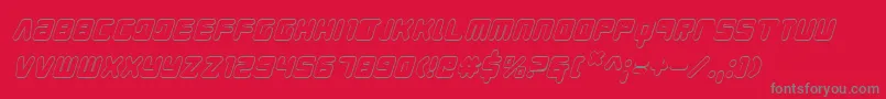 フォントYoungtechs3Di – 赤い背景に灰色の文字