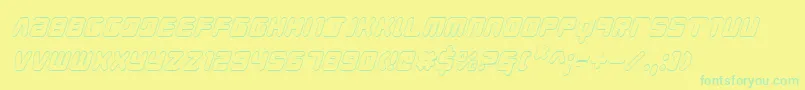 Youngtechs3Di Font – Green Fonts on Yellow Background